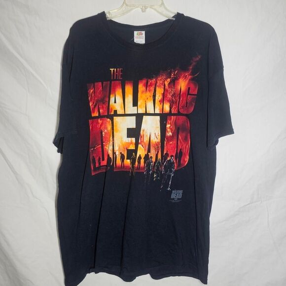 2013 the walking dead red flames promo tee - Picture 1 of 4